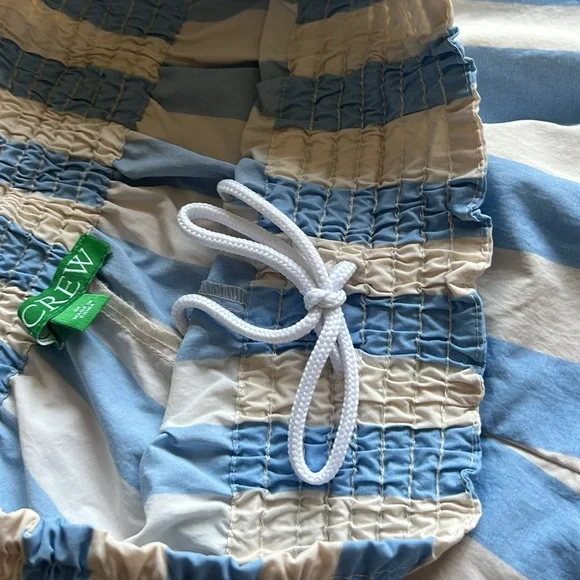 J. CREW Smocked Beach Short Striped Adjustable Waist - Picture 6 of 10